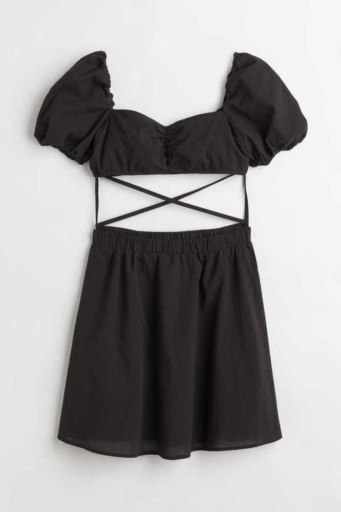 H&M Two-piece Tie-detail Kleider Damen Weiß | 2084-FSUMD