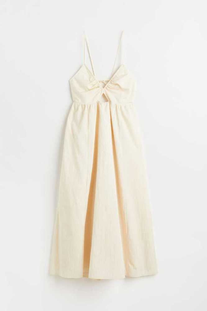 H&M V-neck Drawstring-detail Kleider Damen Braun | 2401-TJHSG