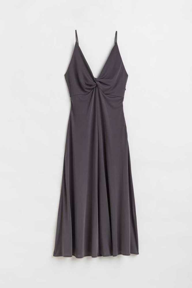 H&M V-neck Kleider Damen Helllila | 4089-MWGPF