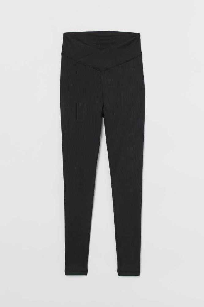 H&M V-waist Leggings Hose Damen Dunkelbraun | 7490-FLMIX