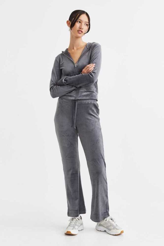 H&M Velour Hose Damen Helllila | 3105-XHJUK