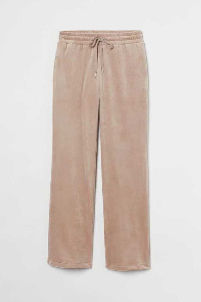 H&M Velour Hose Damen Helllila | 4957-IUCMW