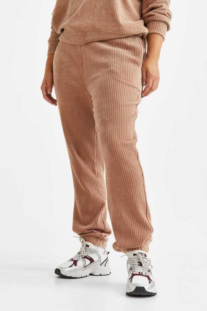 H&M Velour Joggers Hose Damen Beige | 3714-UEGLW