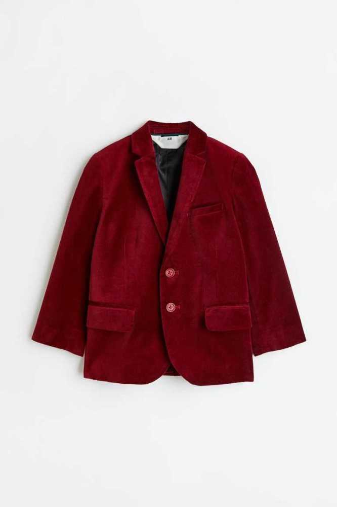 H&M Velvet Jacke Kinder Dunkelrot | 6429-KJWRQ