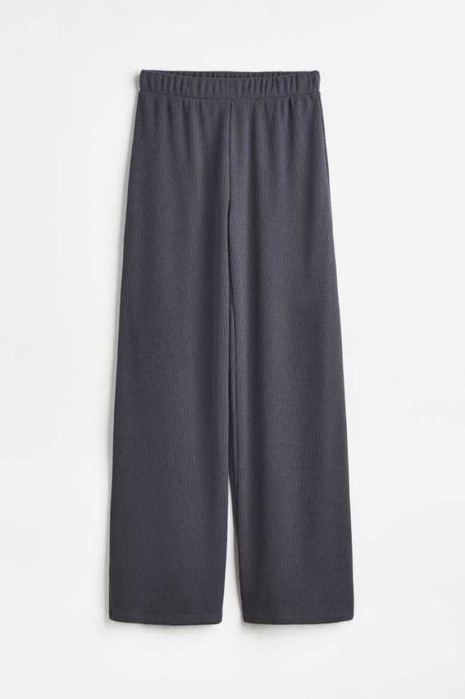 H&M Waffled Jersey Joggers Hose Damen Dunkelgrau | 0435-SUTCX