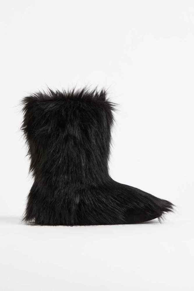 H&M Warm-lined Fluffy Stiefel Damen Lila | 6584-AWKJT