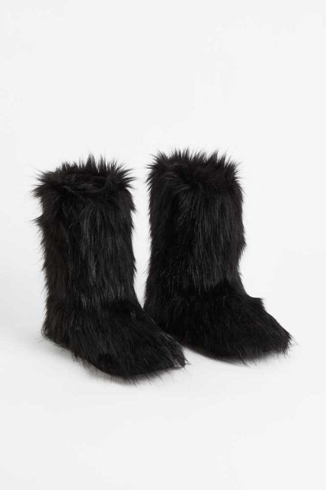 H&M Warm-lined Fluffy Stiefel Damen Lila | 6584-AWKJT