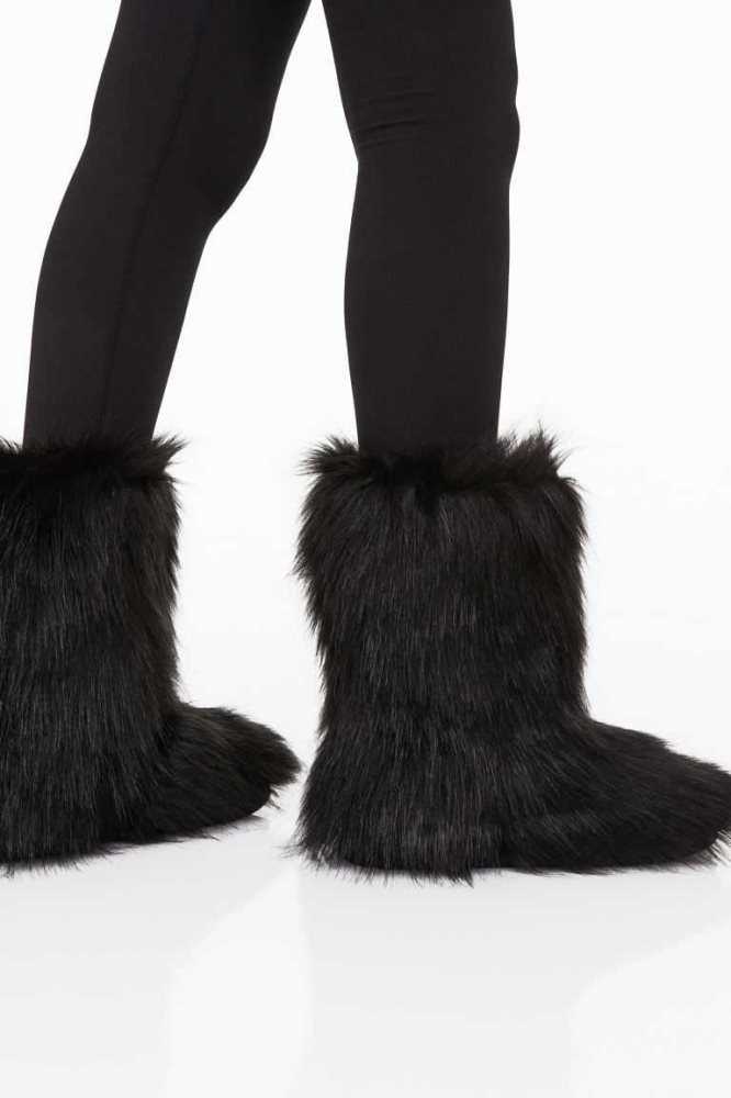 H&M Warm-lined Fluffy Stiefel Damen Weiß | 1083-KHZCF