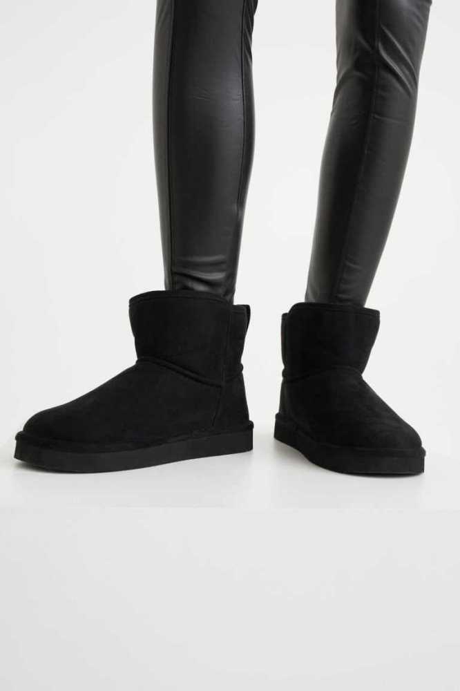 H&M Warm-lined Stiefel Damen Schwarz | 4803-WGBLC