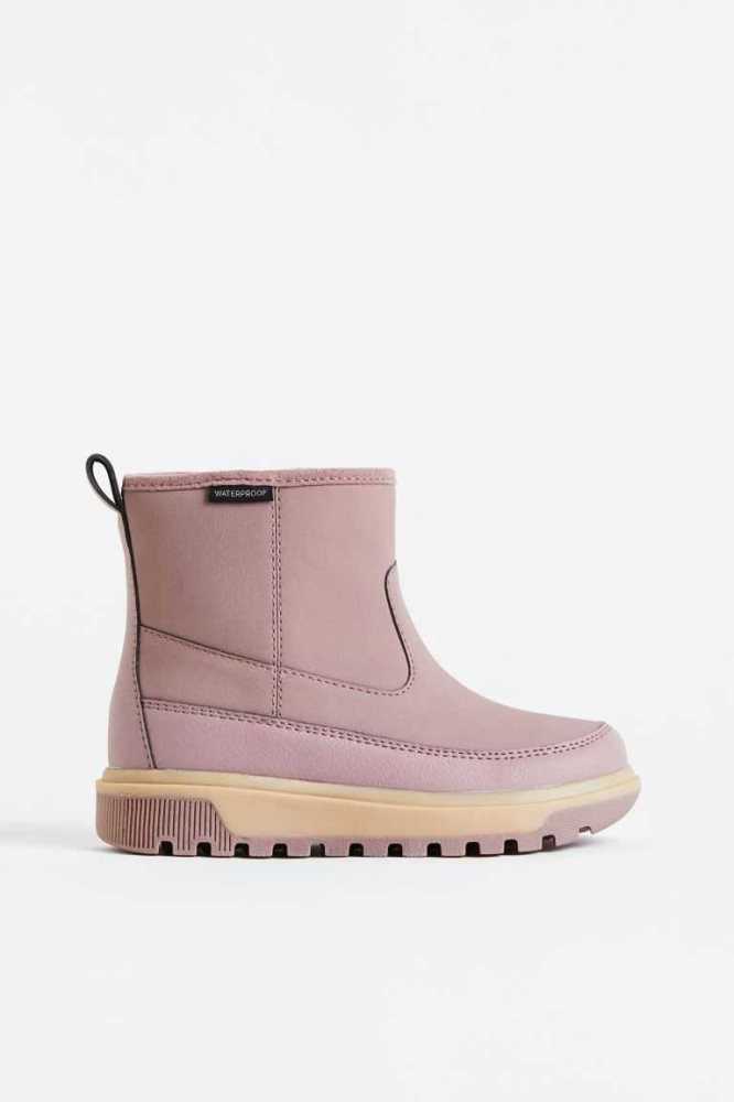 H&M Warm-lined Wasserdichte Stiefel Kinder Helllila | 5396-DHLTI