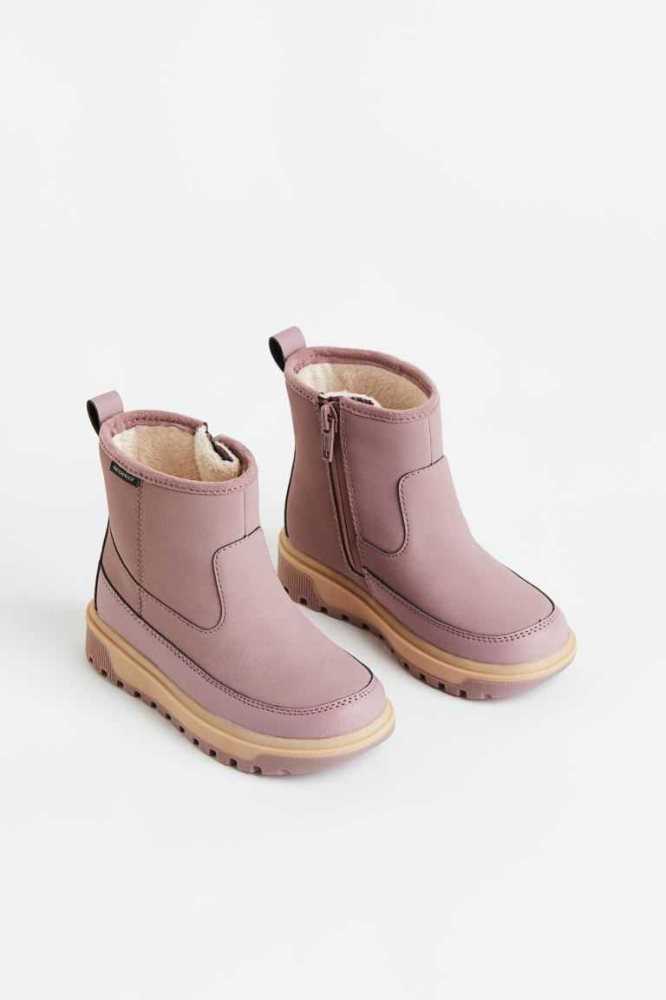 H&M Warm-lined Wasserdichte Stiefel Kinder Helllila | 5396-DHLTI