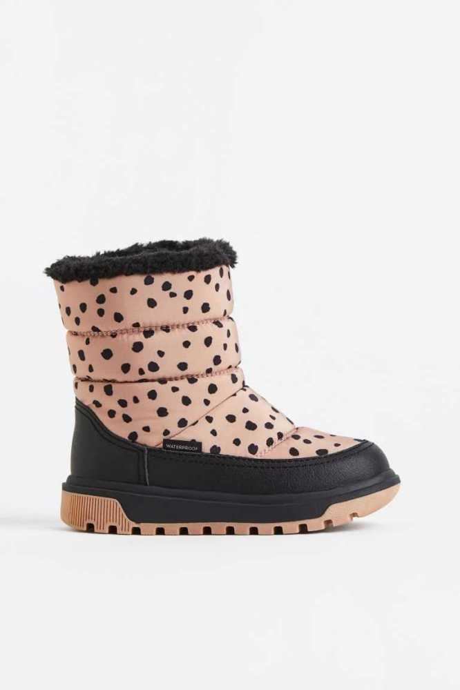 H&M Warm-lined Wasserdichte Stiefel Kinder Rosa Leopard | 9468-JFXYD