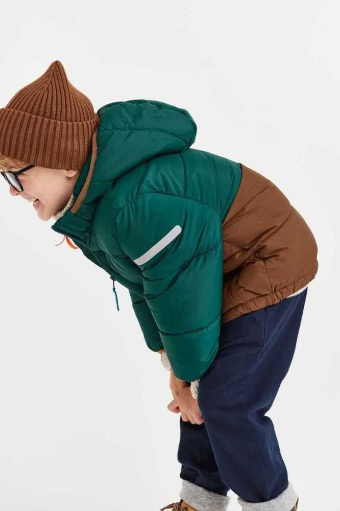 H&M Wasser-repellent Jacket Oberbekleidung Kinder Dunkelgrün | 2914-RDTYM