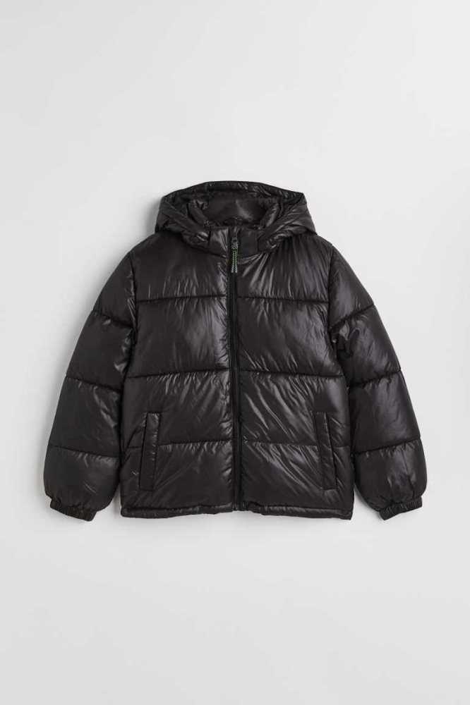 H&M Wasser-repellent Puffer Jacket Oberbekleidung Kinder Schwarz | 5638-UEFLK