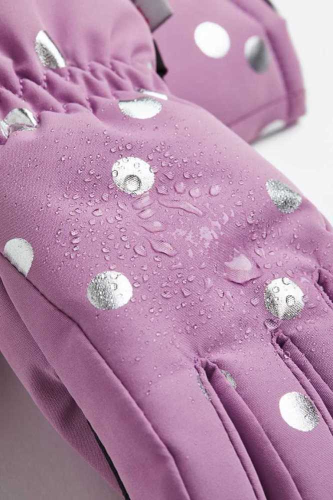 H&M Wasser-repellent Ski Gloves Oberbekleidung Kinder Helllila | 2185-NDGSV