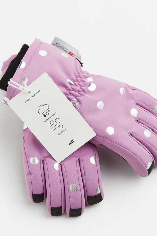 H&M Wasser-repellent Ski Gloves Oberbekleidung Kinder Helllila | 2185-NDGSV