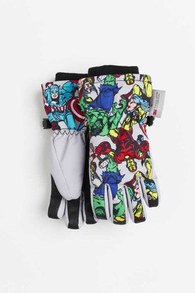 H&M Wasser-repellent Ski Gloves Oberbekleidung Kinder Grau | 9854-JIQUX