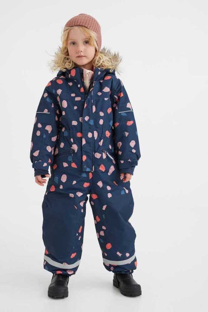 H&M Wasser-repellent Snowsuit Oberbekleidung Kinder Navy Blau | 7246-BPXFM