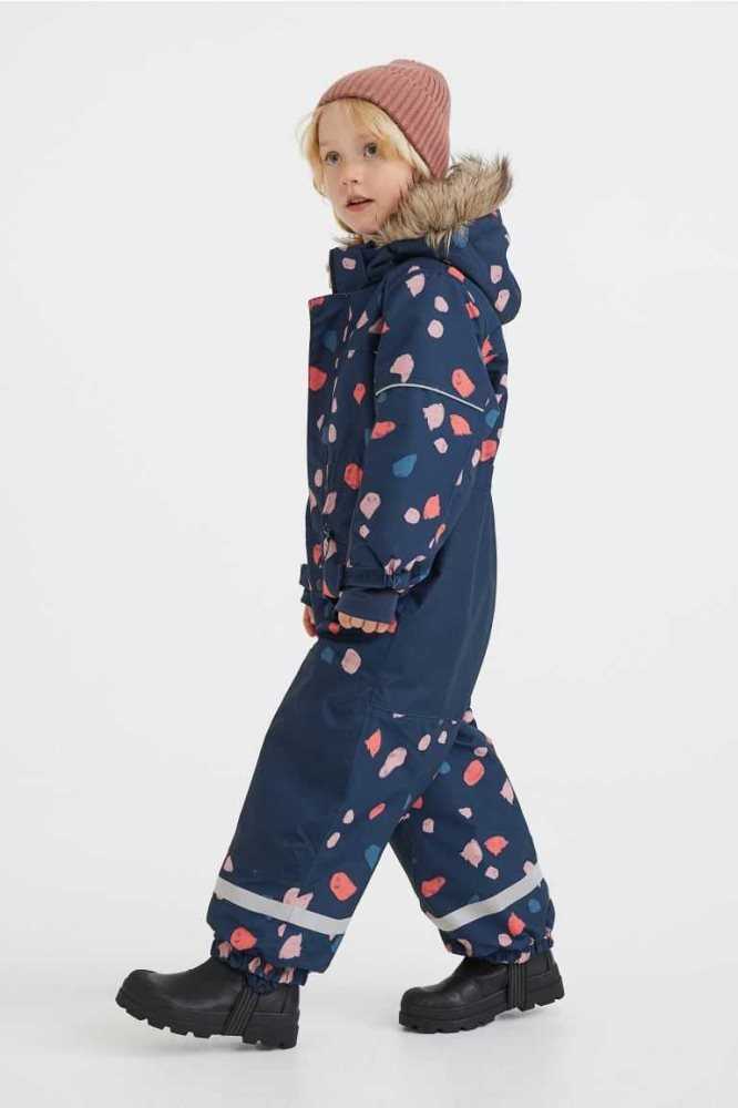 H&M Wasser-repellent Snowsuit Oberbekleidung Kinder Navy Blau | 7246-BPXFM