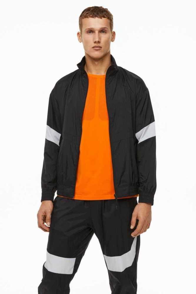 H&M Wasser-repellent Track Jacket Sportbekleidung Herren Dunkelblau Hellblau | 6582-CRIEX