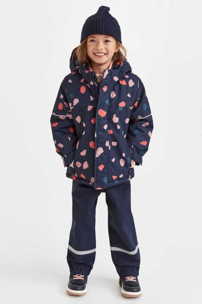 H&M Wasser-resistant Gepolstert Jacket Oberbekleidung Kinder Navy Blau | 3609-EADWR