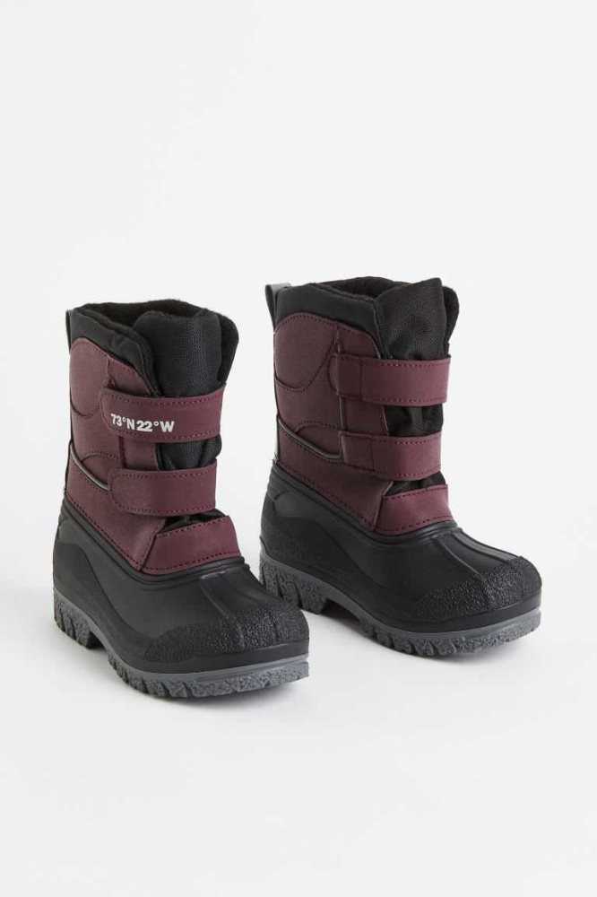 H&M Wasserdichte Winter Stiefel Kinder Schwarz | 7138-BUXTP