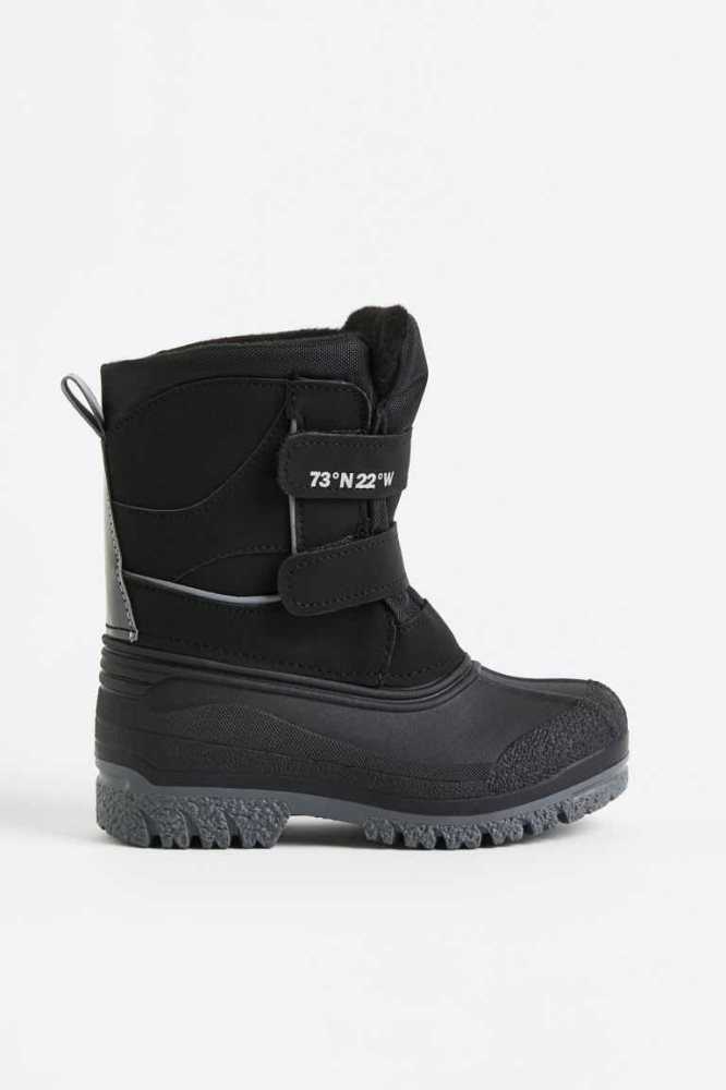 H&M Wasserdichte Winter Stiefel Kinder Schwarz | 7138-BUXTP