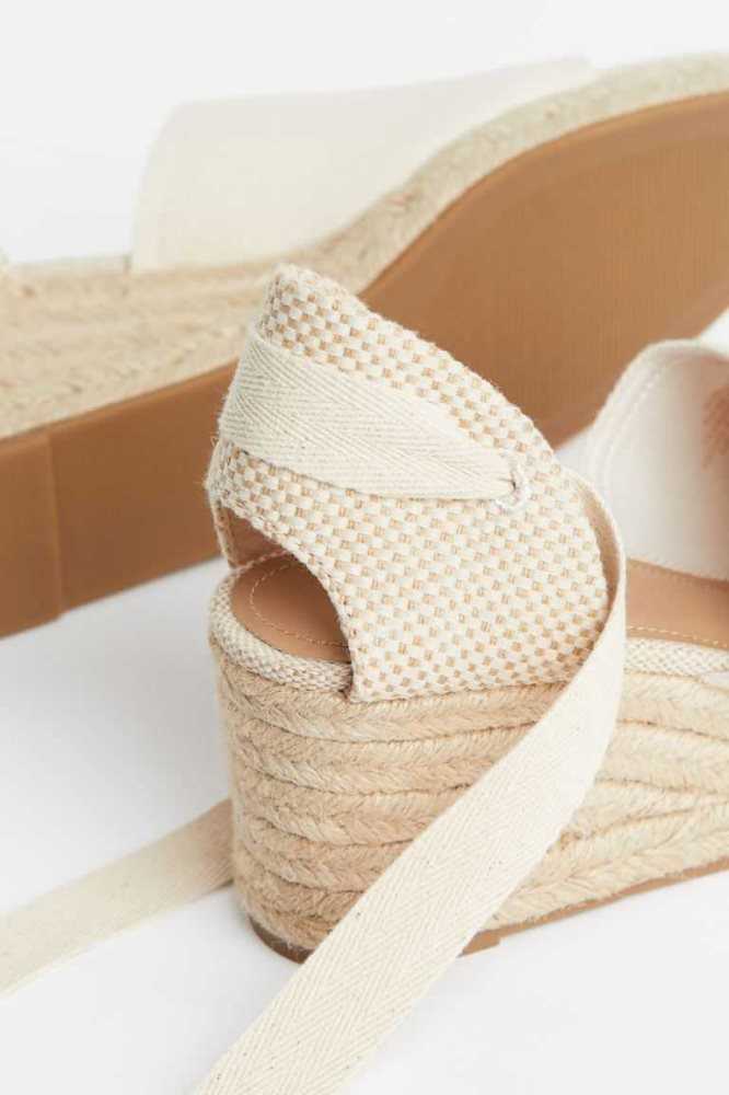 H&M Wedge-heel Espadrilles Sandalen Damen Weiß | 4059-TZLVW