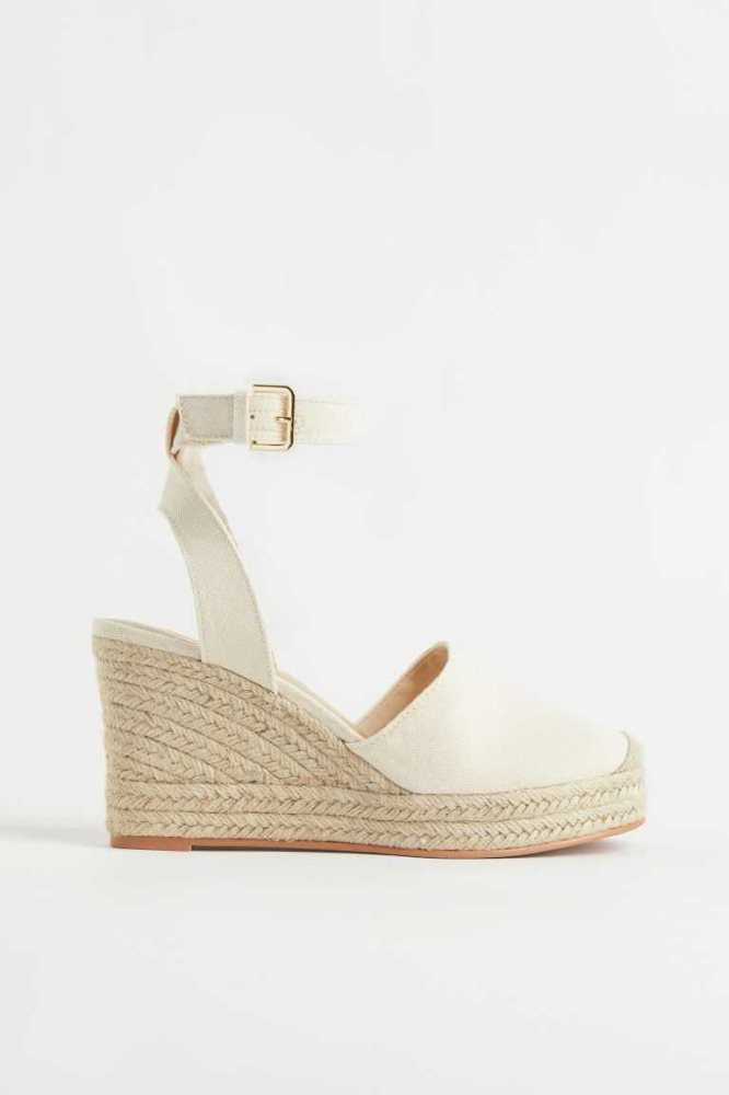 H&M Wedge-heel Espadrilles Sandalen Damen Schwarz | 9872-RVCEK