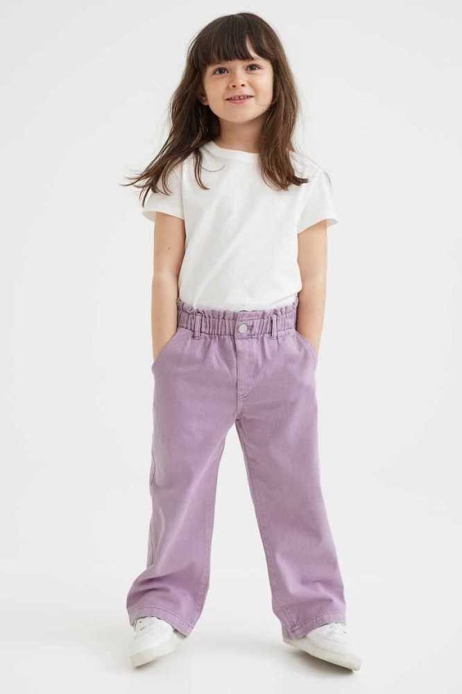 H&M Weite Fit Jeans Kinder Helllila | 9603-ZOFXY