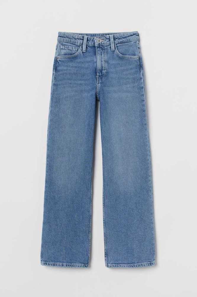 H&M Weite High Jeans Kinder Blau | 7263-SMWAE