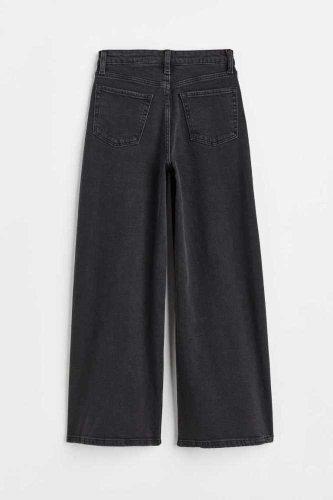 H&M Weite Leg High Jeans Kinder Schwarz | 1065-PCKGA