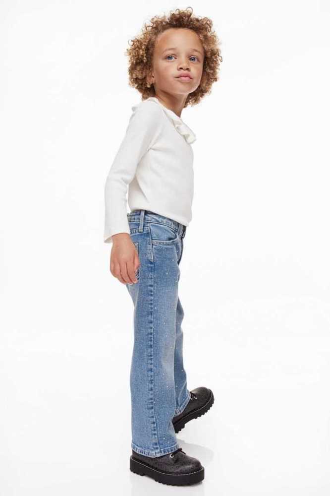 H&M Weite Leg Jeans Kinder Blau | 9015-DPLRI