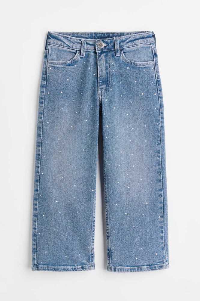 H&M Weite Leg Jeans Kinder Blau | 9015-DPLRI