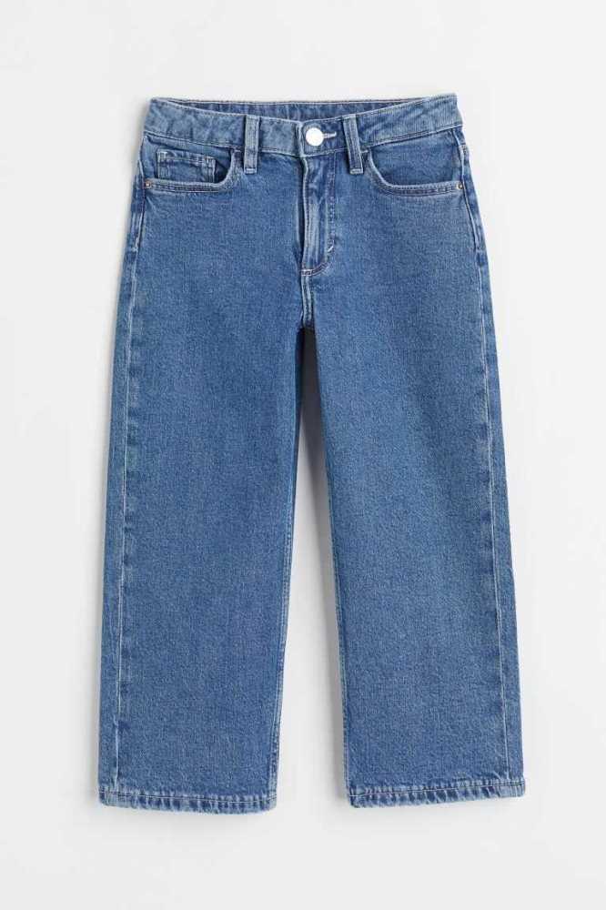 H&M Weite Leg Jeans Kinder Dunkelblau | 2904-ENJYV