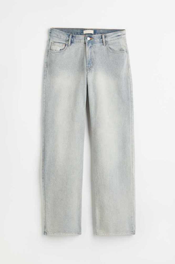 H&M Weite Low Jeans Damen Hellblau | 0584-PUBRJ