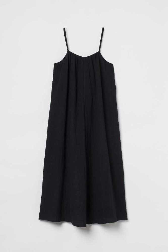 H&M Weite-cut Long Kleider Damen Weiß | 3152-VUKJR