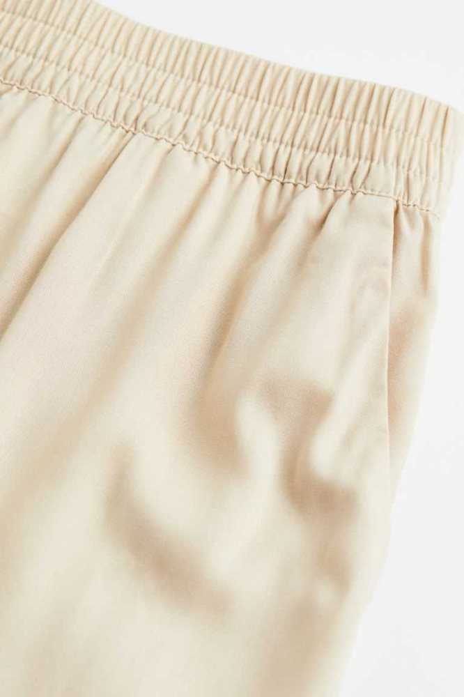 H&M Weite-cut Pull-on Hose Damen Hellbeige | 0598-MDEWR