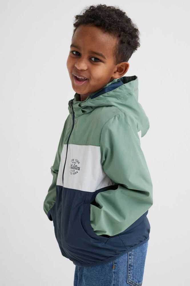 H&M Windbreaker Oberbekleidung Kinder Olivgrün Grün | 7486-RLQSM