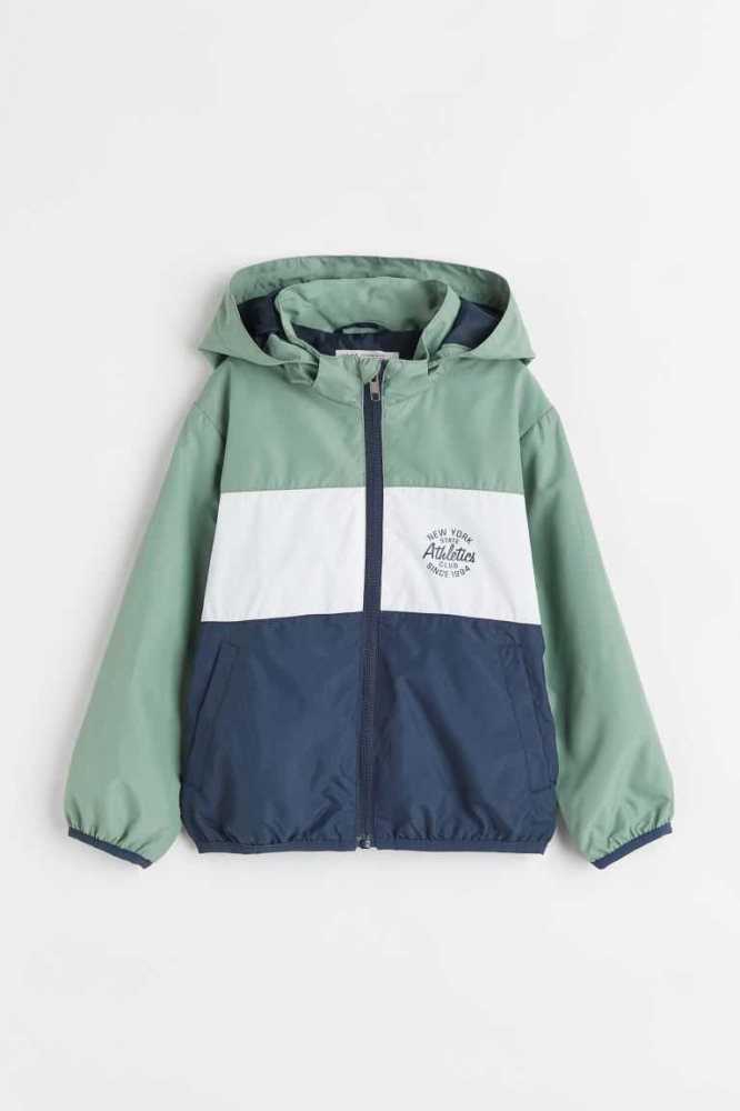 H&M Windbreaker Oberbekleidung Kinder Olivgrün Grün | 7486-RLQSM