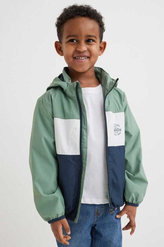 H&M Windbreaker Oberbekleidung Kinder Olivgrün Grün | 7486-RLQSM