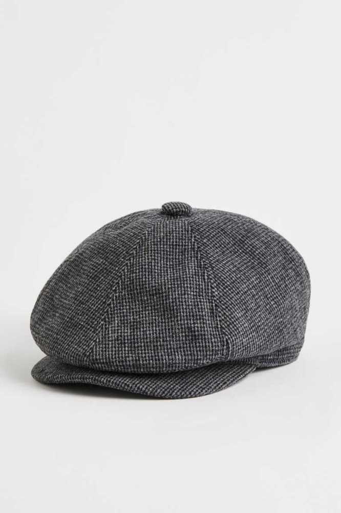 H&M Wolle-blend Flache Hüte Herren Dunkelgrau | 8562-LCJQA