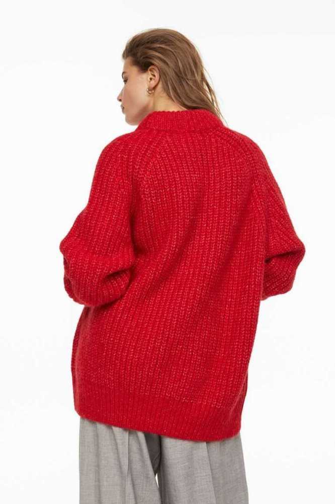 H&M Wolle-blend Rib-knit Pullover Damen Rot | 0831-QEKLT