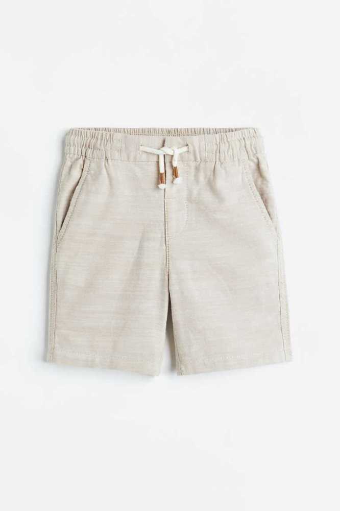 H&M Woven Kurze Hose Kinder Hellbeige | 8651-YMOFJ