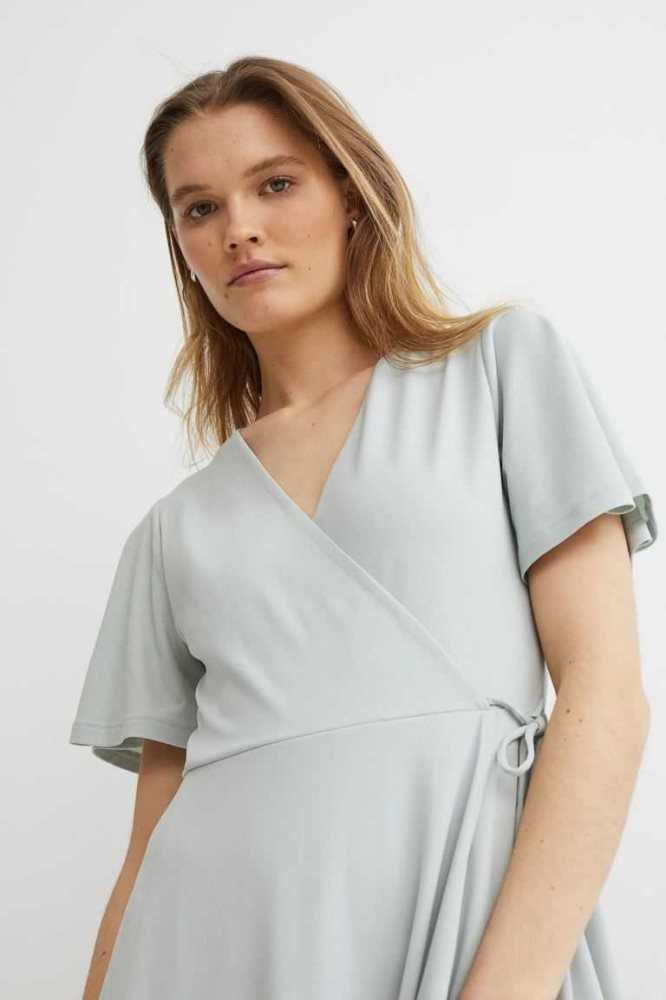 H&M Wrap Kleider Damen Weiß | 6587-GVFZE