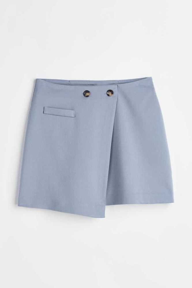 H&M Wrapover Mini Röcke Damen Blau | 1728-CVFUR