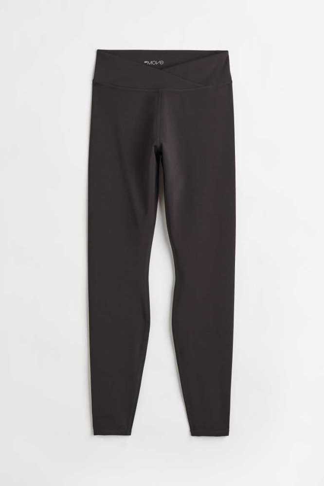 H&M Wrapover-waist Sports Leggings Hose Damen Bordeaux | 3082-PDBCU