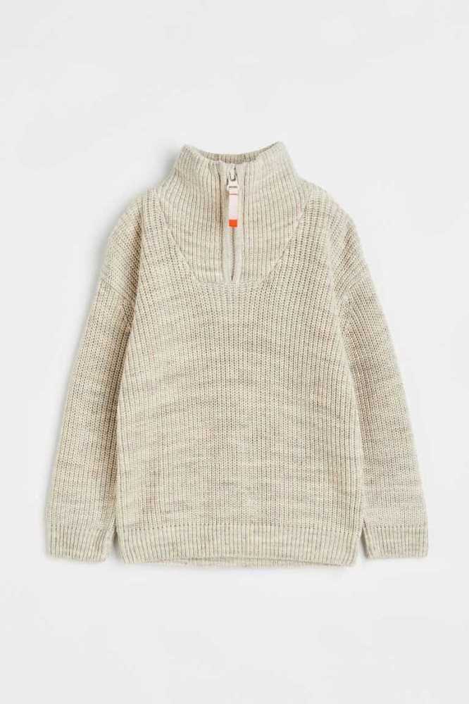 H&M Zip-top Knit Pullover Kinder Braun | 0235-TJGWU