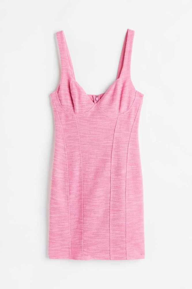 H&M Ärmellose Bodycon Kleider Damen Rosa | 7354-JRMVU